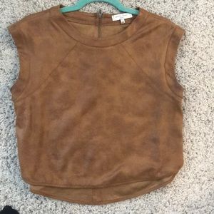 Brown leather top